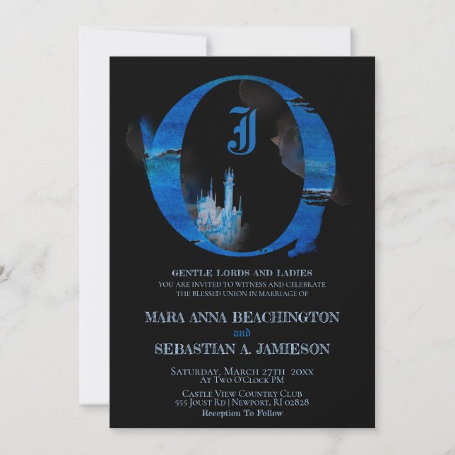 Convites *~* Castelo de Conto de Fadas Fantástico Casamento (Frente)