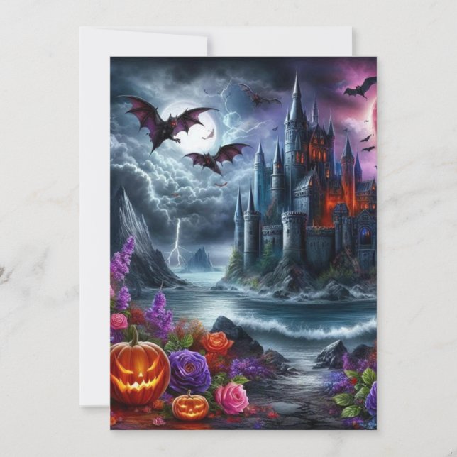 Convites Castelo de Halloween Spooky (Frente)