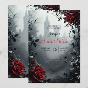 Convites Castelo Floral Gótico Sweet 16