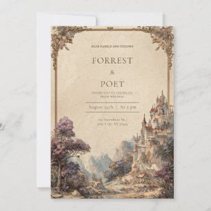 Convites Castelo Floral Montanhoso de Fantasia Vintage Casa