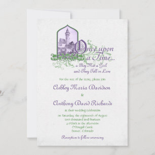 Convites Castelo Purple Green Fairytale Em Casamento