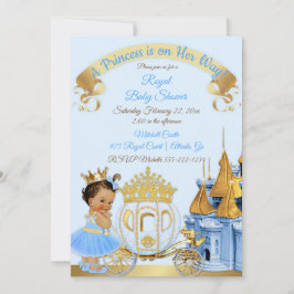 Convites Castelo Real Princesa Carruagem Azul Dourado Menin