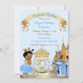 Convites Castelo Real Princesa Carruagem Azul Dourado Menin