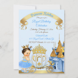 Convites Castelo Real Princesa Carruagem Azul Dourado Menin