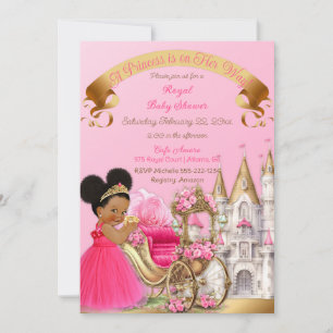Convites Castelo Real Princesa Carruagem Rosa Dourado Menin