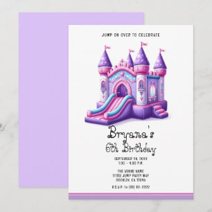 Convites Castelo Rosa Roxo da Princesa para Festa de CASA d