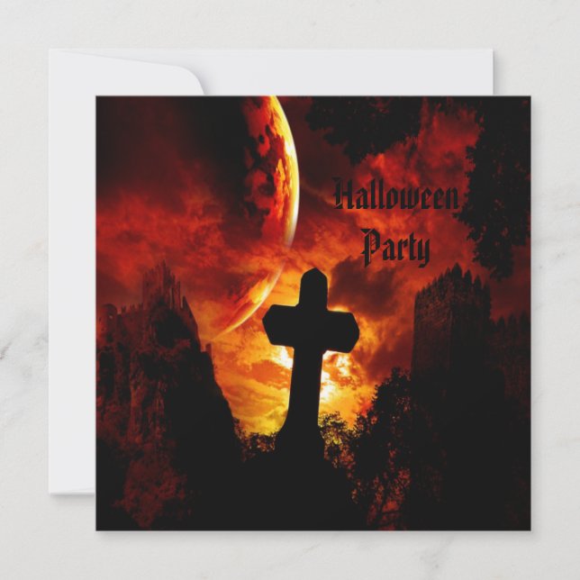 Convites Castelos & partido do Dia das Bruxas dos crânios (Frente)