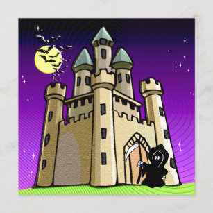 Convites Castle Bats e Grim Reaper na Porta do Castelo