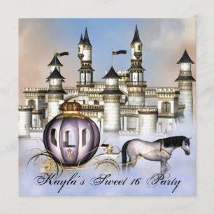 Convites Castle Clouds Princess Fairytale Sweet 16 Party