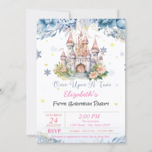 Convites Castle Flowers Hearts Snowflakes Fairytale