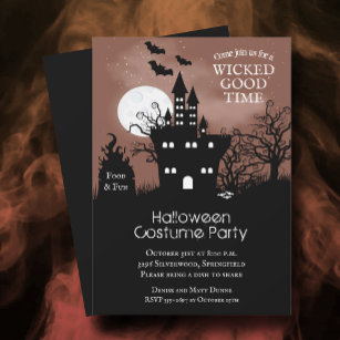 Convites Castle Haunted Spooky Halloween