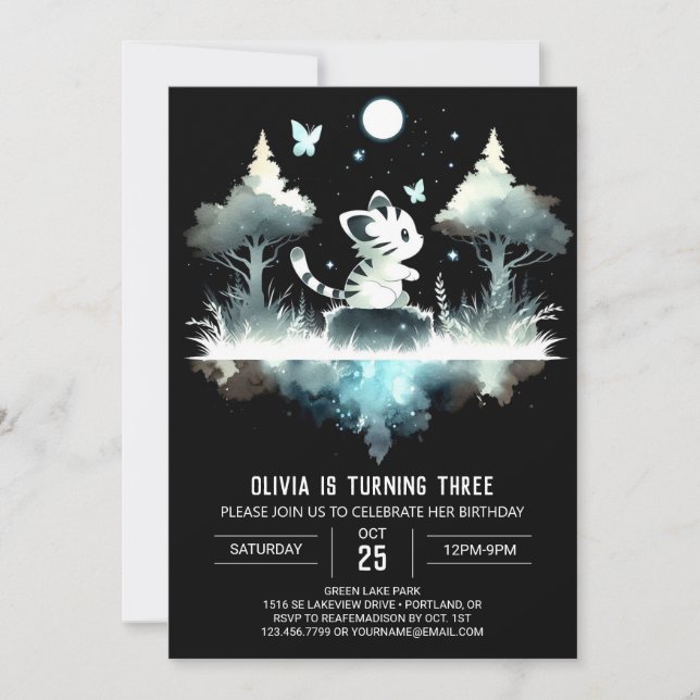 Convites Castle Little Tiger Birthday (Frente)