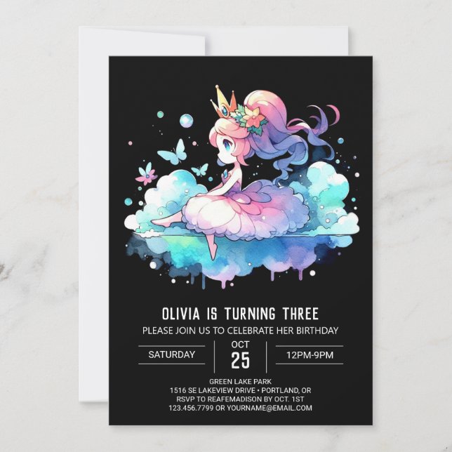 Convites Castle Magical Princess Birthday (Frente)