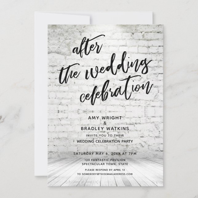Convites Casual Após Celebração Industrial de Casamento (Frente)