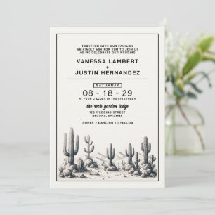 Convites Casual Cactus Wedding