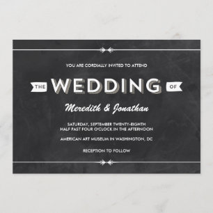 Convites Casual Chalkboard Wedding