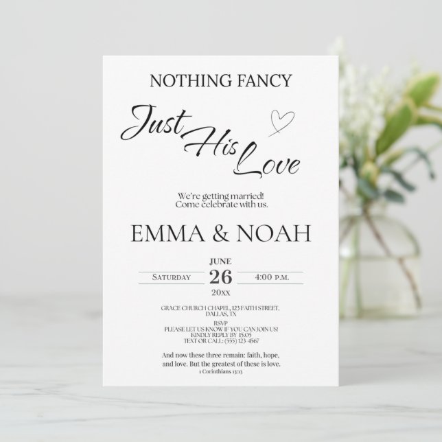 Convites Casual Christian Wedding Invitation | Faith (Em pé/Frente)