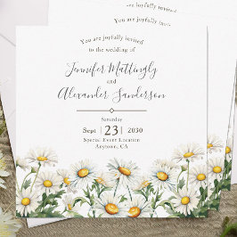 Convites Casual Country Wedding Daisy Floral