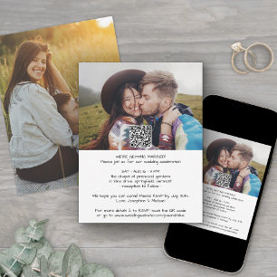 Convites Casual Moderno QR RSVP de 2 Fotos Tudo em Um para 