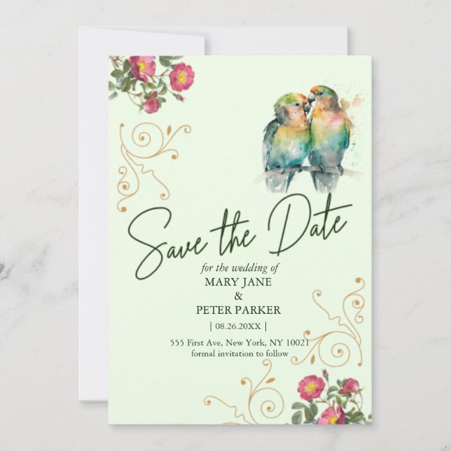 Convites Casual script typography wedding save the date (Frente)