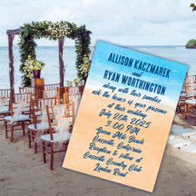 Casual Watercolor Beach Wedding