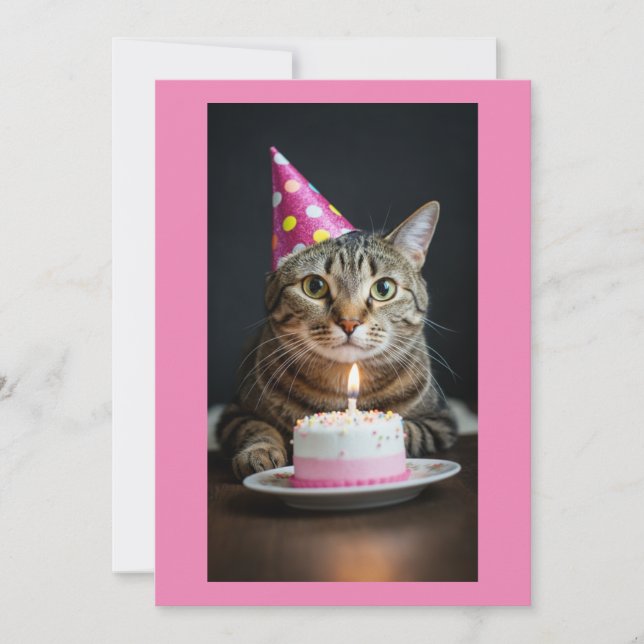 Convites cat birthday (Frente)