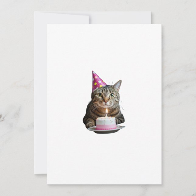 Convites cat birthday (Frente)