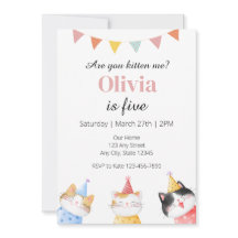 Cat Birthday Invitation, você me cozinha?