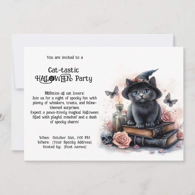 Convites 😺 Cat - Convidado para a festa TÁTICA HALLOWEEN (Frente)