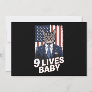 Convites Cat in Suite com Trump Hair American Flag 9 Livres