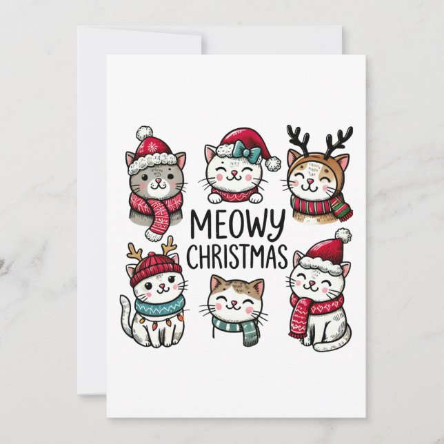 Convites Cat Lover Gift Meowt Christmas (Frente)