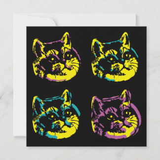 Convites Cat Lover Quatro Kitten Pop Art