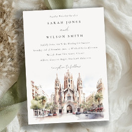 Convites Catedral de Barcelona Casamento por Aquarela Espan