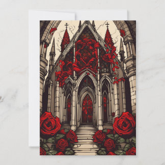 Convites Catedral de Vampiro e Casamento Gótico Rosa