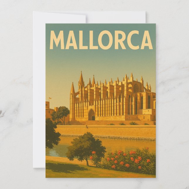 Convites Catedral Retro Vintage de Maiorca (Frente)