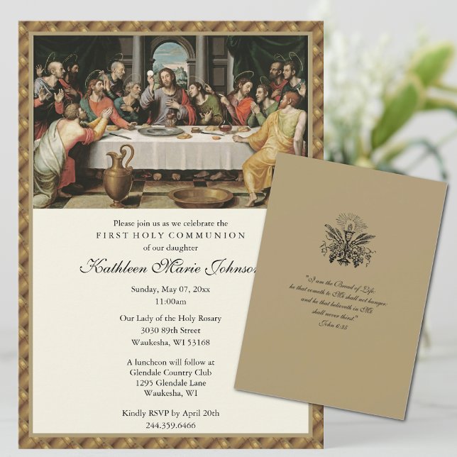 Convites Catholic Jesus First Communion Invitations (Criador carregado)