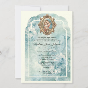 Convites Católico Batismo Natal Abençoado Mãe Jesus