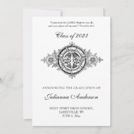 Convites Católico Clássico Elegante Espírito Santo Graduaçã