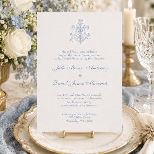 Convites Católico Elegante Religioso Casamento Maria