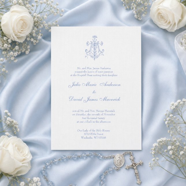 Convites Católico Elegante Religioso Casamento Maria (Criador carregado)