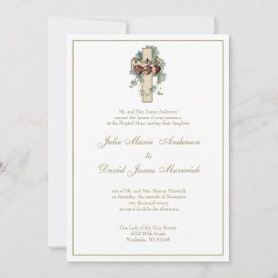 Convites Católico Jesus Mary Joseph Floral Casamento