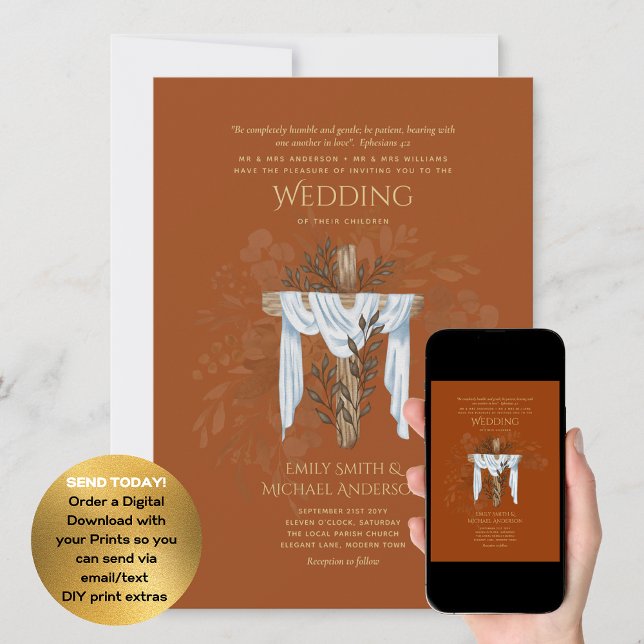 Convites Católicos Convidam Elegante Cristão (Criador carregado)