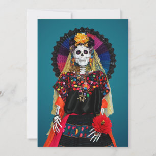 Convites Catrina Elegante no Ataque Tradicional Mexicano