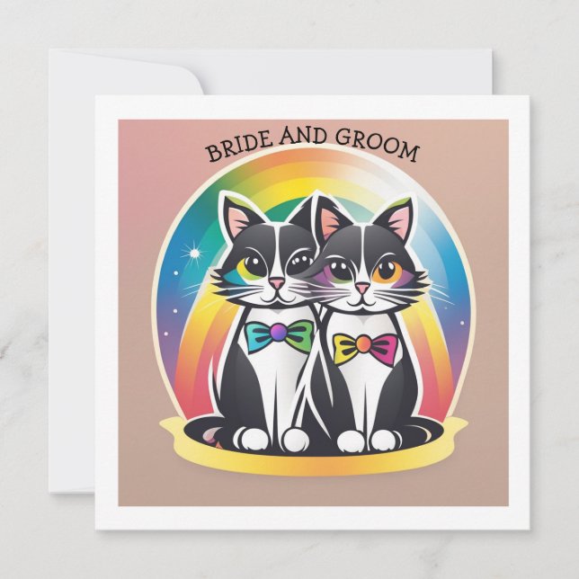 Convites Cats BRIDE E GROOM (Frente)