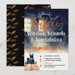 Convites Cats Corporativos do Office Party no Halloween