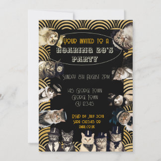 Convites Cats Roaring 20's Party Flapper dance