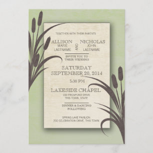 Convites Cattails Green Lake Wedding