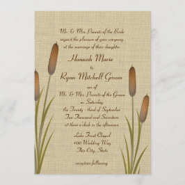 Convites Cattails Rustic Lake Wedding