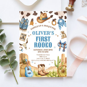 Convites Caubói de Rodeio Ocidental Primeiro Rodeio 1º Aniv