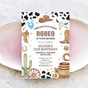 Convites Caubói de Rodeio Ocidental Segundo Rodeio Aniversá